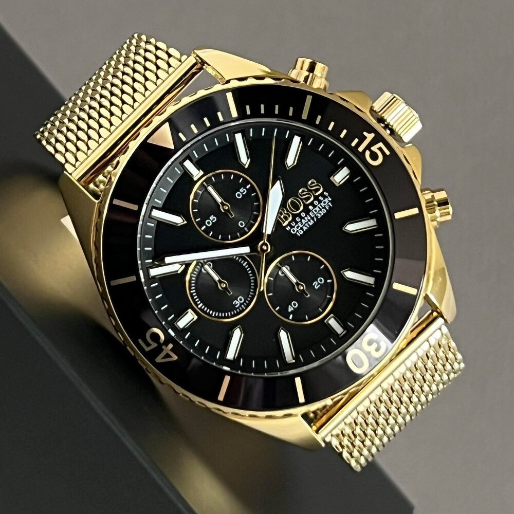 Hugo Boss Men’s Ocean Gold Steel Watch NEW